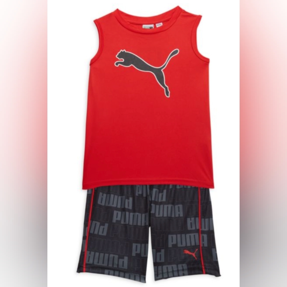 Puma Little Boy's 2-Piece Logo Tank Top & Shorts Set Size 6 NWT MSRP $34